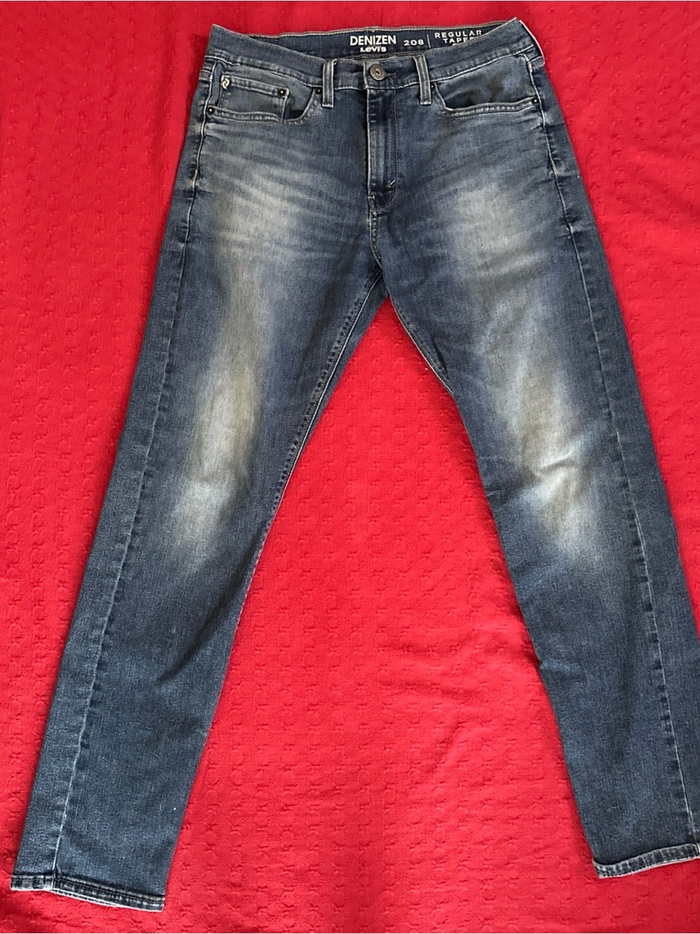 Denizen from Levi's Men’s Slim Straight Jeans Washed Blue 32 x 32 regular taper